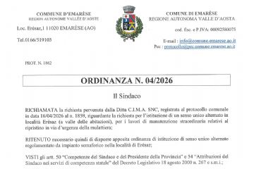 Senso unico alternato - Ordinanza 04/2026